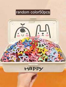 10/20/50/80/100pcs Random Color Macaron Star Hair Clips Set, Hollow Star Snap Hair Clips, Cute Women's Hair Accessories, Energetic Girl Style, Dopamine Color Style, Hollow Five-Point Star Design, Suitable For Loose Hair, Bangs, Women's Braids, Side Styling, Hair Accessories, Summer Essentials, Hair Clips, Summer, Hair Styling Accessories - Multicolor - View 13