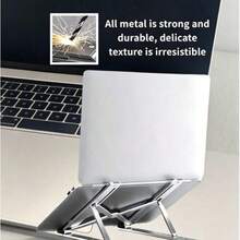 1pc Silver Laptop Stand, Desktop Foldable Adjustable Height Laptop Stand, Universal Portable Storage Adjustable Stand For All Laptops And Tablets (Approx. 25cm) - Multicolor - View 3