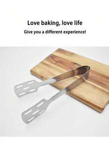 1pc/2pcs Premium Stainless Steel BBQ Food Tongs, Meat Tongs, Bread Tongs, Buffet Steak Spatula Food Clips Baking Tools, Suitable For Kitchen, Restaurant, Hotel, Valentine's Day Gift/Christmas/Thanksgiving/Mother's Day/Father's Day/Wreath Day - Silver - View 3