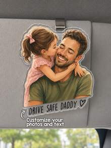 客製化壓克力「Dad」照片車用夾 - 個性化「Dad Driving」遮陽板裝飾 - 適合父親節送給爸爸或爺爺的完美禮物 - 多色13 - 查看 2