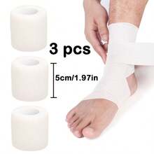 3 piezas de vendas autoadhesivas de 2 pulgadas/5 cm - cinta deportiva no tejida - Blanco - Ver 1