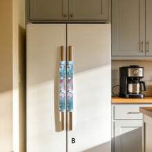 2pcs Floral Pattern Refrigerator Door Handle Covers, Door Handle Protector, Anti-Slip Anti-Oil Dust Cover For Refrigerator And Microwave, Suitable For School, Office, Home, Travel - Multicolor - View 14