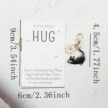 8pcs Cute Cartoon Cat Keychains With Small Pocket Hug Cards, Pet Keychains, Car Key Fobs, Perfect Gift For Animal Cat Lovers, Ideal For Various Occasions, Birthdays, Parties, Gatherings - Multicolor - View 3