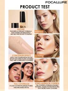 FOCALLURE 31g SPF15+PA SKIN EVOLUTION Liquid Foundation, Full Coverage, Concealing, Color Correcting, Pore Blurring, Long-Lasting Oil Control, Moisturizing, Natural Matte Finish, Waterproof Makeup - #04 NATURAL - View 8