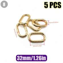 HSDOUBLE 5pcs Oval Metal Spring Hook Keychains, Suitable For Keyring Lanyards, Pet Collar Buckles, Wallet Keyring Replacement Parts - 5pcs - View 28