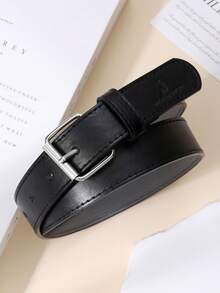 1pc Kids Solid Color PU Unisex Belt, Minimalist Daily Pants Decorative Strap - A - View 8