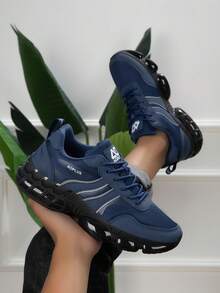 Men's Sports Shoes, Men's, 2026 New Men's Shoes, Men's Casual Shoes, Low-Top Lace-Up Men's Shoes, Fashionable & Unique Men's Shoes, Men's Jogging Shoes - Blue - View 2