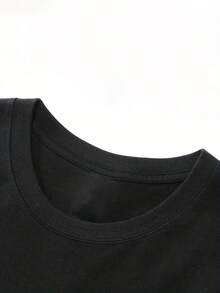 Perfect For Summer Outfits: Y2K Short-Sleeved T-Shirt, Lightweight Top With Excellent Breathability. - Black - View 8