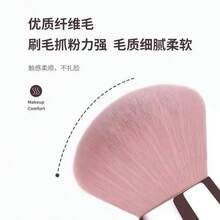 柔軟蓬鬆腮紅刷，超柔軟合成刷毛，親膚化妝刷，適用於自然腮紅與粉末上妝 - 粉紅色-1PC - 查看 6
