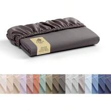 - Sbana bajera ajustable algodn de percal, tamao individual, carbn, 1 sbana bajera de bolsillo profundo, se adapta a colchones de hasta 16 pulgadas, ropa de cama crujiente y - Gris antracita - Ver 1