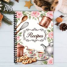 A5食譜書－螺旋裝訂食譜本、計畫本與餐點規劃筆記本，迷人的烹飪日誌，適合廚師、烘焙師與美食部落客的學校用品 - F - 查看 4
