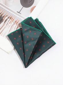 1pc Men's Vintage Cashew Flower Geometric Jacquard Pattern Pocket Square, Suitable For Formal Business Banquet Matching - Multicolor - View 14