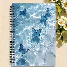 Blue Butterfly Spiral Notebook - College Ruled Notebook With Vibrant Butterfly Design, High-Quality Paper, Suitable For School, Office & Gifts For Friends, Teachers, Students, Butterfly Notebook, Student Diary, Spiral Bound Notebook, Durable Cover - F - View 4
