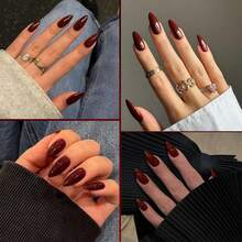 Press On False Nails - Burgundy - View 3