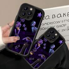 Funda para móvil con un divertido diseño de personaje de dibujos animados, compatible con fundas para Samsung, Apple, VIVO, OPPO, , ,  y Honor. Fabricada en TPU, ofrece protección contra golpes y caídas. - Negro - Ver 2