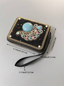 Hot-Selling Bohemian Style Card Holder With Money Tree, Eye, Peacock, Leaf Patterns, Large Capacity Multi-Function Card Storage Bag, Creative Gift Choice For Best Friends And Yourself - Multicolor - View 8