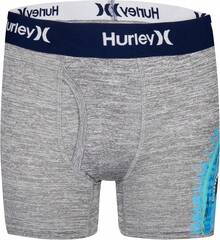 Hurley Boys Classic Boxer Briefs (2-Pack)-Discontinued - Dark Grey Heather/Blue - View 3