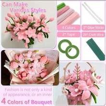 80/300/400/575pcs Pipe Cleaner Sticks Pink Floral Handmade Set With Tutorial Video, Graduation Season Back To School Crafts, Student And Family Holiday Gift, Photo Frame Floral Decoration, Travel Souvenir Gift - Multicolor - View 6