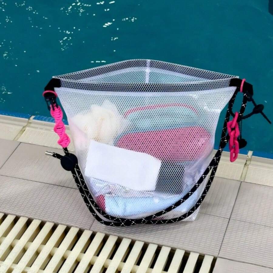 This Storage Bag Comes With A Handle And A Crossbody Strap, Providing Two Carrying Options, Perfect For Swimming And Beach Vacations