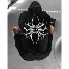 Sudadera unisex con capucha, estampado digital, estilo moderno y casual, para parejas, ideal para otoño e invierno, Halloween. - Negro - Ver 9