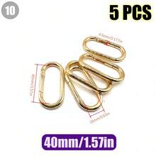 HSDOUBLE 5pcs Oval Metal Spring Hook Keychains, Suitable For Keyring Lanyards, Pet Collar Buckles, Wallet Keyring Replacement Parts - 5pcs - View 13