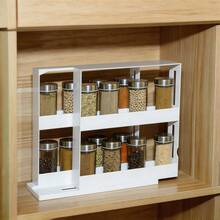 1pc Multi-Functional Rotating Storage Organizer, Smooth-Spinning Non-Slip Turntable, Space-Saving Large Capacity Tray For Kitchen Cabinet, Pantry, Bathroom Countertop, Cosmetics & Medicine Bottles - View 3
