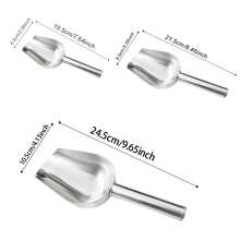 1/3pcs Heavy Duty Stainless Steel Ice Scoop - Thick & Durable Multi-Purpose Serving Spoon/Scoop With Ergonomic Handle, Large Curved/Pointed Design, Suitable For Ice, Pet Food, Grains, Flour, Popcorn, Sugar, Beans, Rice - Ideal For Kitchen, Freezer, Pet Food - Easy To Clean & Scratch-Resistant Design - Suitable For Home Or Commercial Use - Heavy Duty Construction, Long-Lasting, Multi-Purpose Serving - Multicolor - View 6