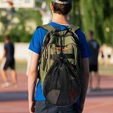 Portable Football Mesh Bag, Multi-Functional Drawstring Sports Mesh Bag, Foldable Football Mesh Bag, High-Quality Drawstring Sports Ball Bag Suitable For Basketball, Water Polo, Football, Volleyball. (Bag Only) - Multicolor - View 2