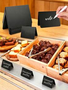32pcs Mini Chalkboard Signs, Approx. 4" X 3", Easy To Write And Erase - Food Labels, Buffet, Party, Table, Wedding, Bakery, Wedding Direction Signs, Wedding Reserved Signs, Table Cards, Back To School, Home Decor, Home Supplies, Family Essentials, Gifts For Women, Gifts For Men, Gifts For Mothers, Teacher Gifts, Wedding Decor, DIY, Bedroom Decor, Kitchen Decor, Christmas Decor, Halloween Decor, Bachelorette Party Supplies, Office Desk Accessories, Home Decor - High-quality Signs - View 2