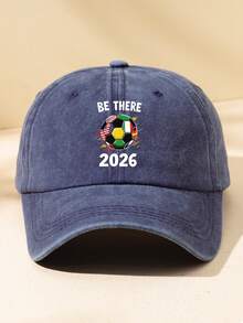 1pc Unisex 2026 World Cup Black Multi-Color Football Print Outdoor Casual Fashion Adjustable Size Sun Protection Soft Vintage Distressed Street Party Gathering Washed Baseball Cap Dad Hat Youth Cap Suitable For Daily Wear Versatile Camping Beach Travel Football Match Cheering - A - View 5