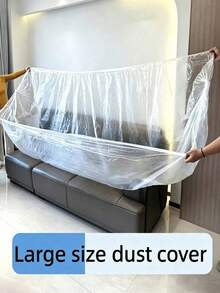 Expandable Transparent Plastic Dust Cover Large Size Furniture Dust Barrier Suitable For Home Decor And Long-Term Storage - White - View 2