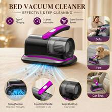 1 pièce Anti-acariens, Aspirateur à main, Fournitures de nettoyage et de dépoussiérage, Anti-cheveux, Anti-cheveux à main, Pour un nettoyage en profondeur, Aspirateur à main sans fil, Nettoie efficacement le lit, le canapé, les poils d'animaux et les tapis, Fournitures de nettoyage et de dépoussiérage - A - Voir 6
