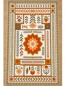 Chilai Home Boho Rug, Runner Rug, Washable Floor Mat for Home Decor, Livingroom rug, Non-Slip Kitchen Runner Rug, Made in Turkiye 80x200 cm, 80x300 cm,100x200 cm, 120x180 cm - 亮橙色 - 查看 3