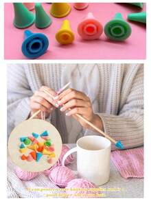 Sweet Macaron Color Non-Slip Needle Point Protectors Set, 5pcs/20pcs Optional, Practical Knitting Accessories To Lock Loops And Prevent Pricks, Ideal Travel Craft Tool For Sweater Makers And Crochet Doll Enthusiasts - Sweater and Hat - View 5