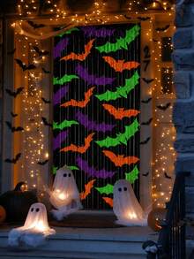 2set Halloween Colorful Bat Decorations, Suitable For Front Door, Entrance, Windows, Spooky Porch Decor Set, Indoor And Outdoor Halloween Home Decoration, Reusable, Also Suitable As Small Gifts Or Holiday Decoration Set - Multicolor - View 6