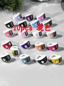 Multi-Color Optional Ring-Style LED Digital Counter, Wearable Manual Electronic Tally Counter, One-Click Reset To Zero, Clear Nighttime Reading Without Eye Strain, Compact Lightweight Long Battery Life Durable Model, Macaron Matte Solid Color Versatile Design, Suitable For Buddhist Prayer Counting / Crochet Stitch Counting / Exercise Tracking / Nighttime Work Counting / Daily Portable Counting - Multicolor - View 12