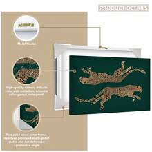 1pc, Canvas Wall Art, Framed Wall Decor, Minimalist Leopard Print Canvas Wall Art, Abstract Leopard Silhouette Poster, Emerald Green Background Aesthetic Decor, Suitable For Modern Home Decor, Room Decor, Dorm Decor, Bedroom Decor, Living Room Decor, Bathroom Decor, Kitchen Decor, Dining Room Decor, Living Room Decor, Office Decor, School Decor, Classroom Decor, Back To School Decor, Waterproof Poster, Apartment Wall Decor - Cheetah - View 4
