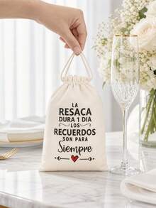 10pcs Beige Drawstring Gift Bags For Spanish Wedding Parties - Ideal For Hangover Recovery Supplies & Post-Party Kit Packaging, Reusable & Durable - Multicolor - View 6