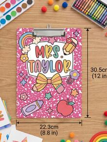 1pc Custom Text Teacher Clipboard, Personalized Teacher Gift, Classroom Office Teacher Clipboard,Unique Teacher Gift For Back To School Season,Back To School Season - Multicolor - View 6