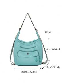 Bolso de hombro versátil y mochila de moda para mujer - Verde - Ver 9