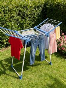 1PC Expandable Clothes Drying Rack,Foldable Clothes Drying Rack, Multifunctional Floor-standing Drying Rack,Large Capacity Airer for Indoor/Outdoor,Winged Laundry Drying Rack, Collapsible & Portable, Space Saving Cloth - 查看 2
