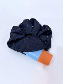 Invisible Built-In Zipper Large Capacity Storage Scrunchie, Premium Glossy Satin Rhinestone Hair Tie, Can Store Lipstick, Bluetooth Earbuds, Cash, Jewelry, Watch, Versatile Gentle Large Hair Tie For Commuting, Multiple Colors Available - Stitched Diamond Sequin Satin Braided Hairband - View 11