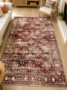 Chilai Home Boho Rug, Runner Rug, Washable Floor Mat for Home Decor, Livingroom rug, Non-Slip Kitchen Runner Rug, Made in Turkiye 80x200 cm, 80x300 cm,100x200 cm, 120x180 cm - 棕色 - 查看 1