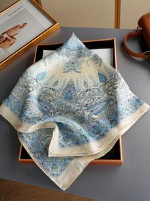 1pc Fashionable 27.56inch Square Headscarf All-Season Scarf New Floral Silk Scarf 70*70cm Square Scarf Luxury Printed Silk Scarf Women's Neck Scarf Casual Polyester - Multicolor - View 10