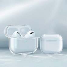 適用於 4/3/2/Pro/Pro2/Pro3 的保護殼，Apple 高透明 TPU 耳機殼附耳掛，藍牙耳機收納充電盒保護套，極簡百搭簡約款 - 無色 - 查看 7