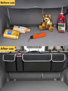 Car Organizer Trunk Storage Bag, With 4 Pockets Multi-Functional Car Trunk Organizer, Back Seat Storage Bag With 3 Adjustable Straps - Storage Bag - View 5