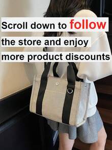 Minimalist Large Capacity Handbag, Shoulder Bag, Tote, Cross-Body - Grey - View 2