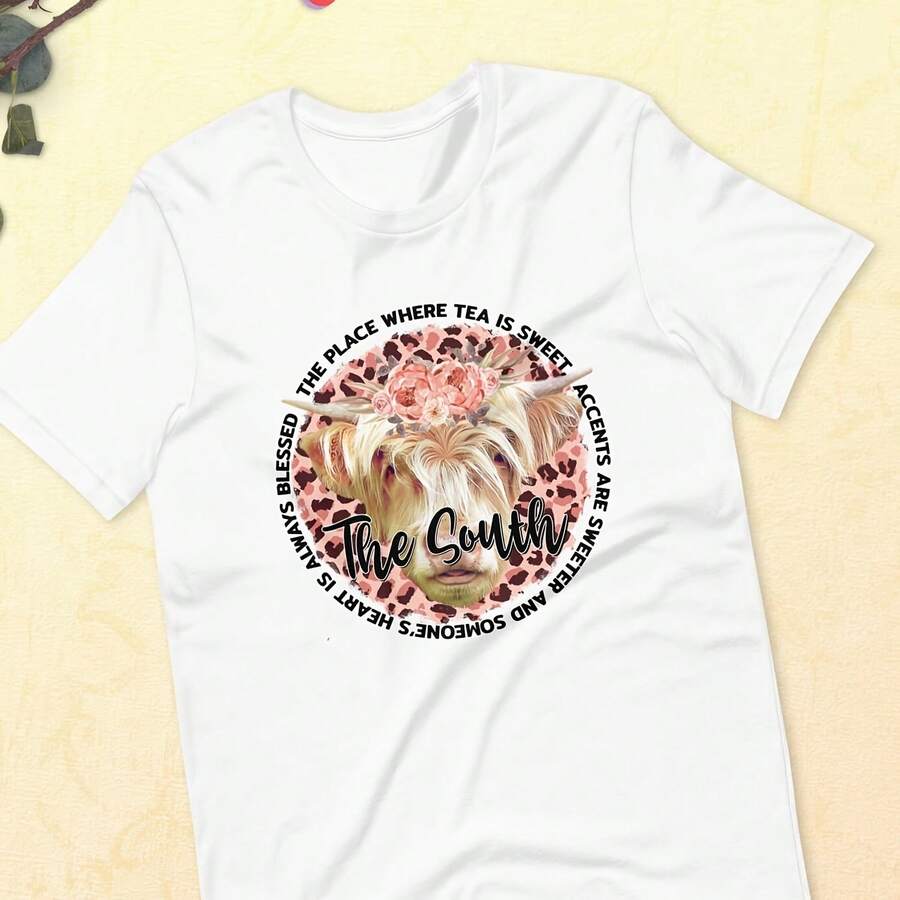 The South Where Tea Is Sweet, Accents Sweeter & Someone's Heart Is Blessed Ladies T-Shirt - 款式 - 查看 1