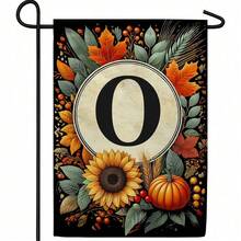 Autumn-Themed Garden Flag With Optional Initial (12.5 X 18 Inches, Double-Sided Print, Featuring Sunflowers And Pumpkins) - 1pc - View 15