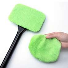 5pcs 1 Handle + 4 Replacement Cloths, Windshield Cleaning Tool, Reusable Cloth Pads, Car Interior Window Cleaning Stick, Car Wiper Brush, For Cleaning Dust And Stains - 5pcs - View 3